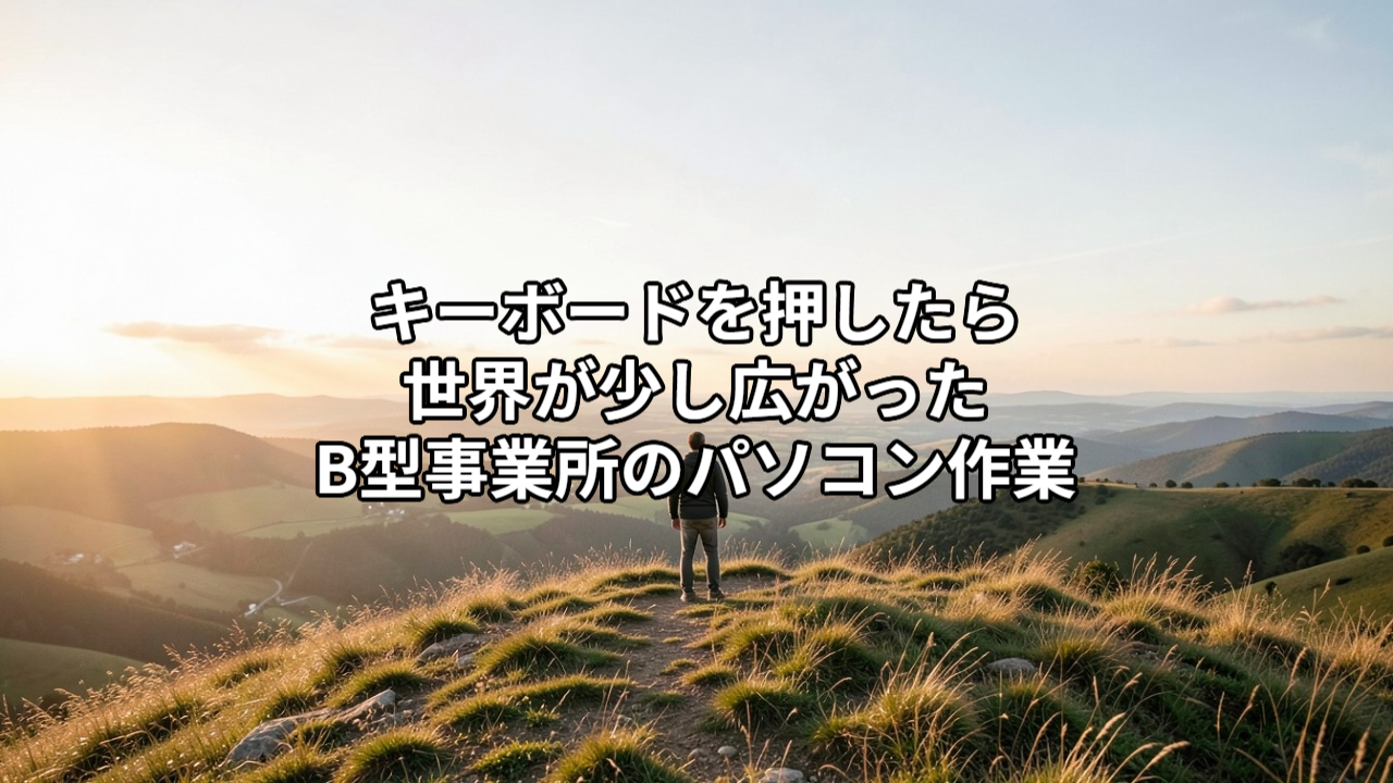 キーボードを押したら、世界が少し広がった｜B型事業所のパソコン作業