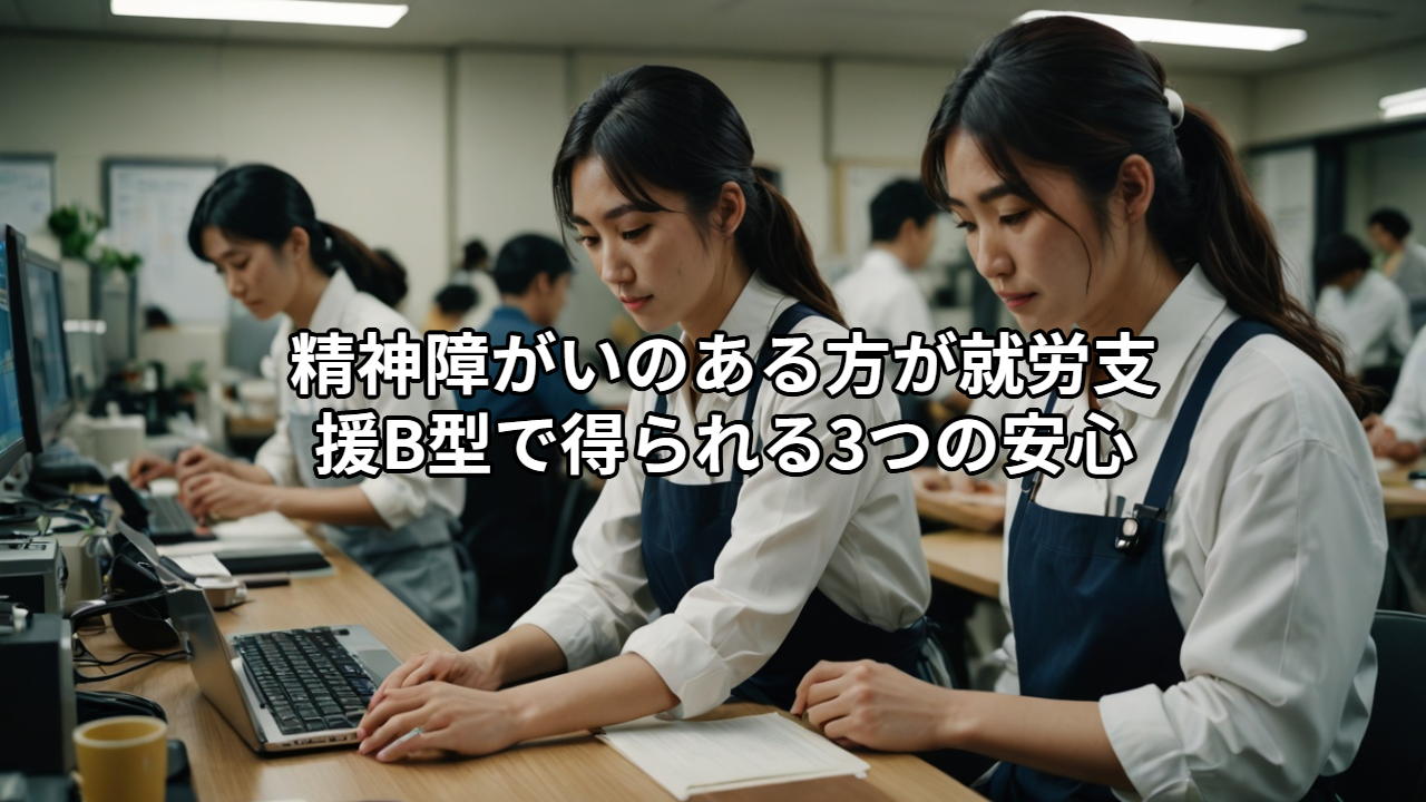 精神障がいのある方が就労支援B型で得られる3つの安心。働く自信を少しずつ育てる場所。