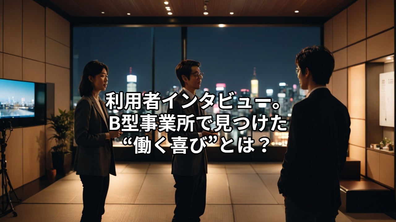 利用者インタビュー。B型事業所で見つけた“働く喜び”とは？