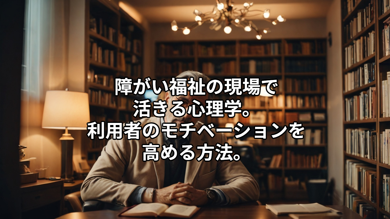 障がい福祉の現場で活きる心理学。利用者のモチベーションを高める方法。