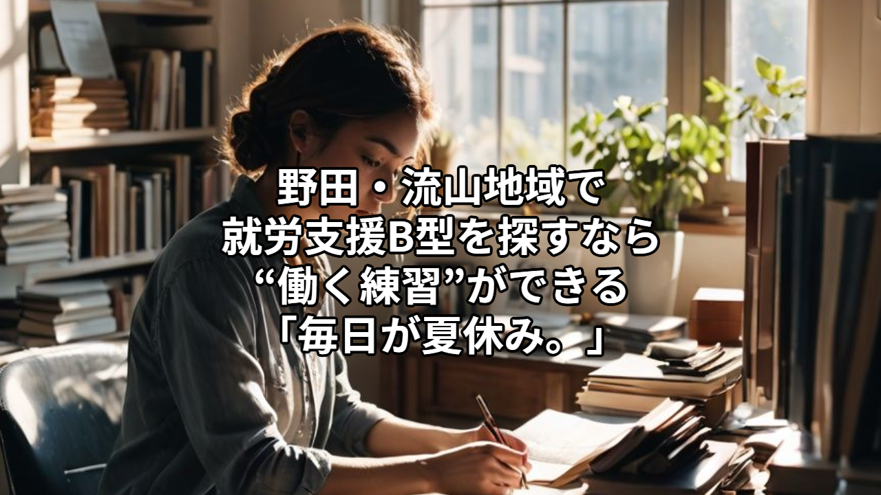 野田・流山地域で就労支援B型を探すなら｜“働く練習”ができる「毎日が夏休み。」