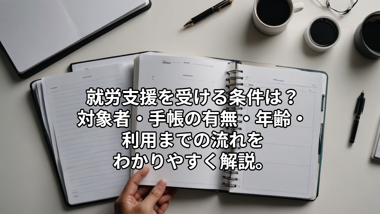 就労支援を受ける条件は？対象者・手帳の有無・年齢・利用までの流れをわかりやすく解説。