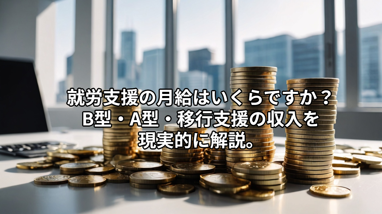 就労支援の月給はいくらですか？B型・A型・移行支援の収入を現実的に解説。