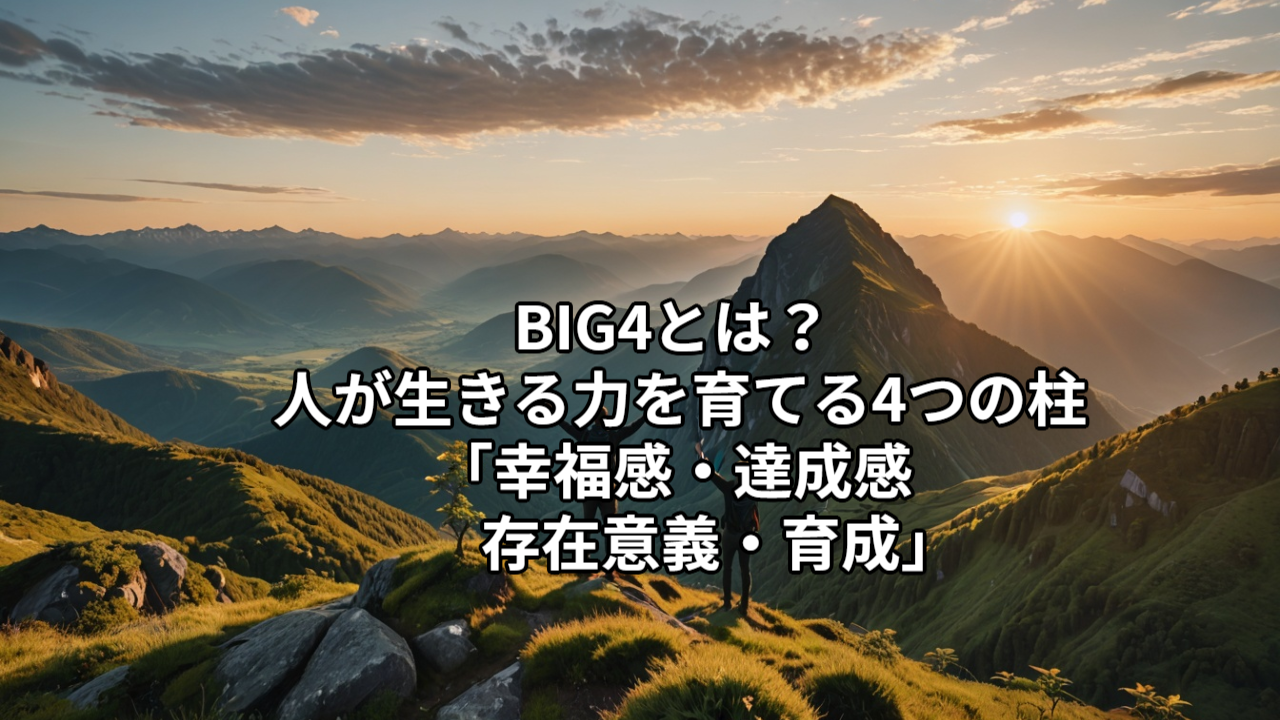 BIG4とは？ 人が生きる力を育てる4つの柱「幸福感・達成感・存在意義・育成」