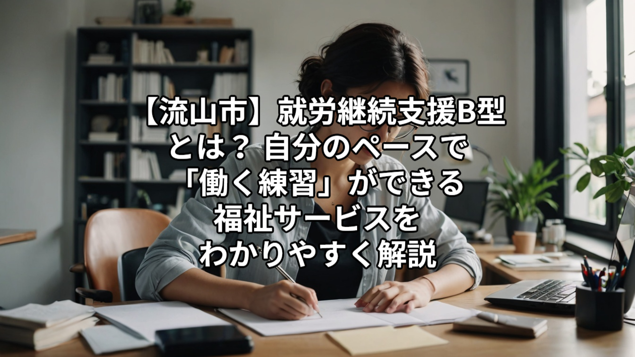【流山市】就労継続支援B型とは？ 自分のペースで「働く練習」ができる福祉サービスをわかりやすく解説