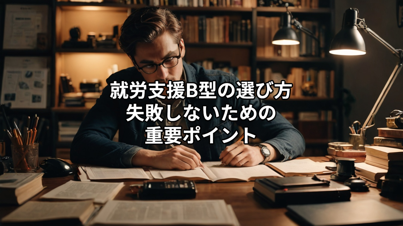 就労支援B型の選び方｜失敗しないための重要ポイント