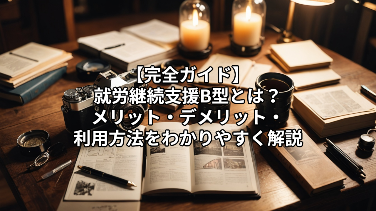 【完全ガイド】就労継続支援B型とは？メリット・デメリット・利用方法をわかりやすく解説