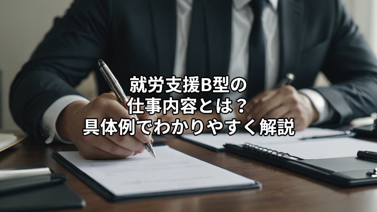 【完全ガイド】就労支援B型の仕事内容とは？具体例でわかりやすく解説