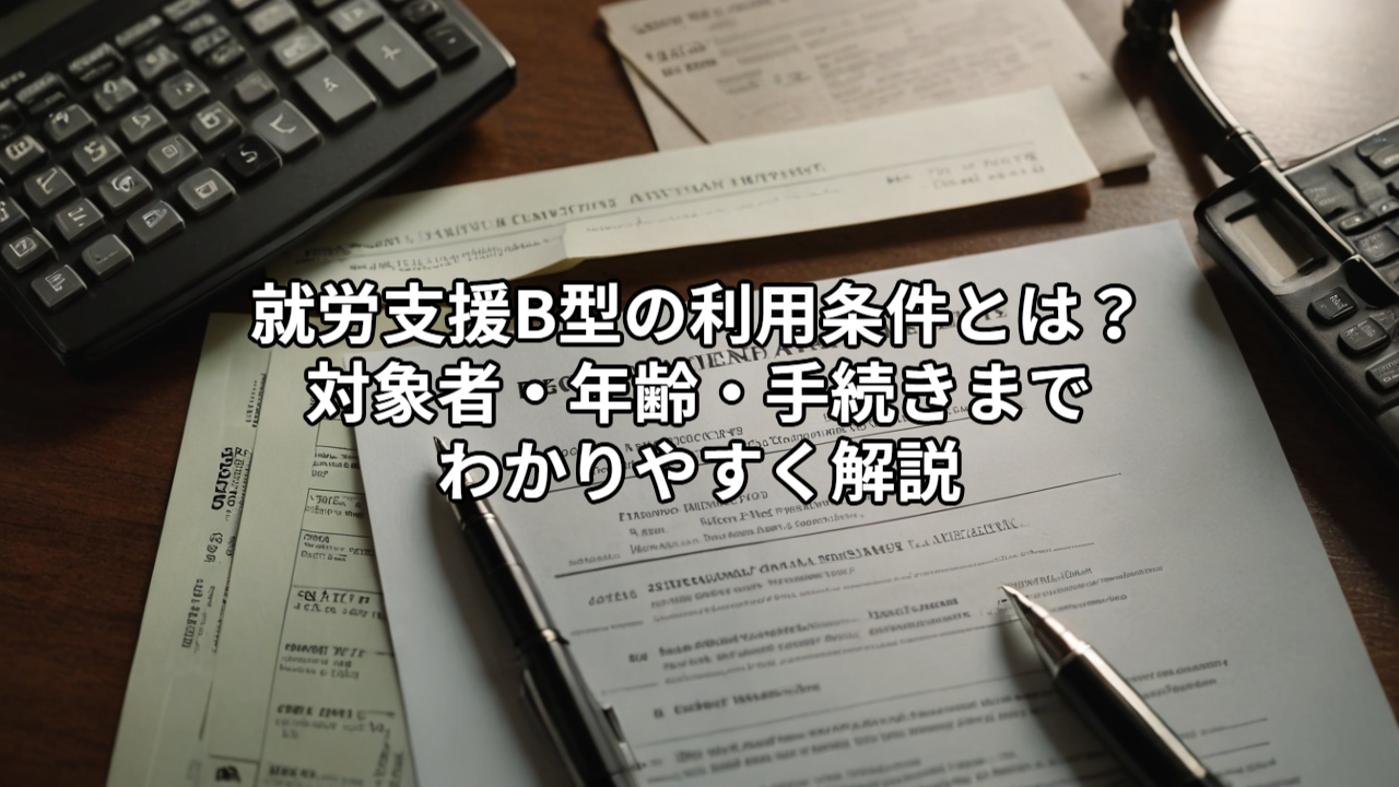 【完全ガイド】就労支援B型の利用条件とは？対象者・年齢・手続きまでわかりやすく解説