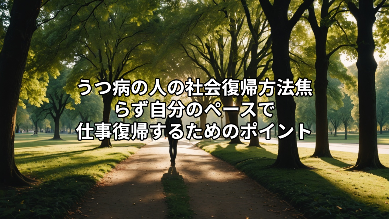 うつ病の人の社会復帰方法｜焦らず自分のペースで仕事復帰するためのポイント