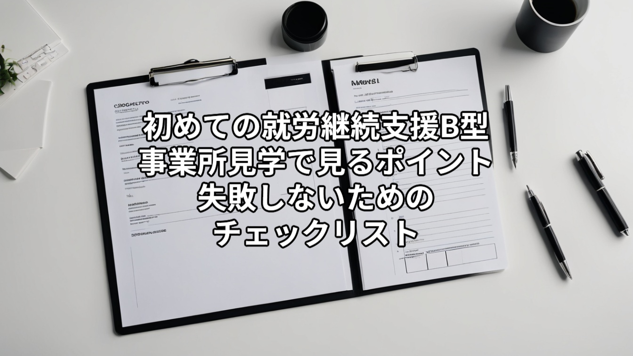 初めての就労継続支援B型事業所見学で見るポイント｜失敗しないためのチェックリスト