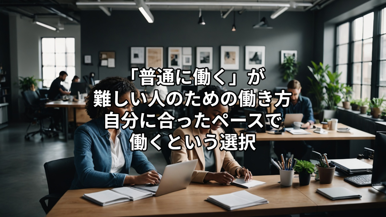 「普通に働く」が難しい人のための働き方｜自分に合ったペースで働くという選択