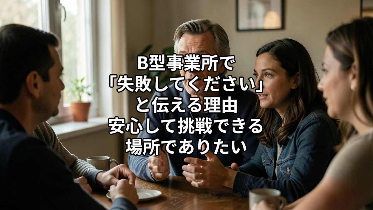 B型事業所で「失敗してください」と伝える理由｜安心して挑戦できる場所でありたい