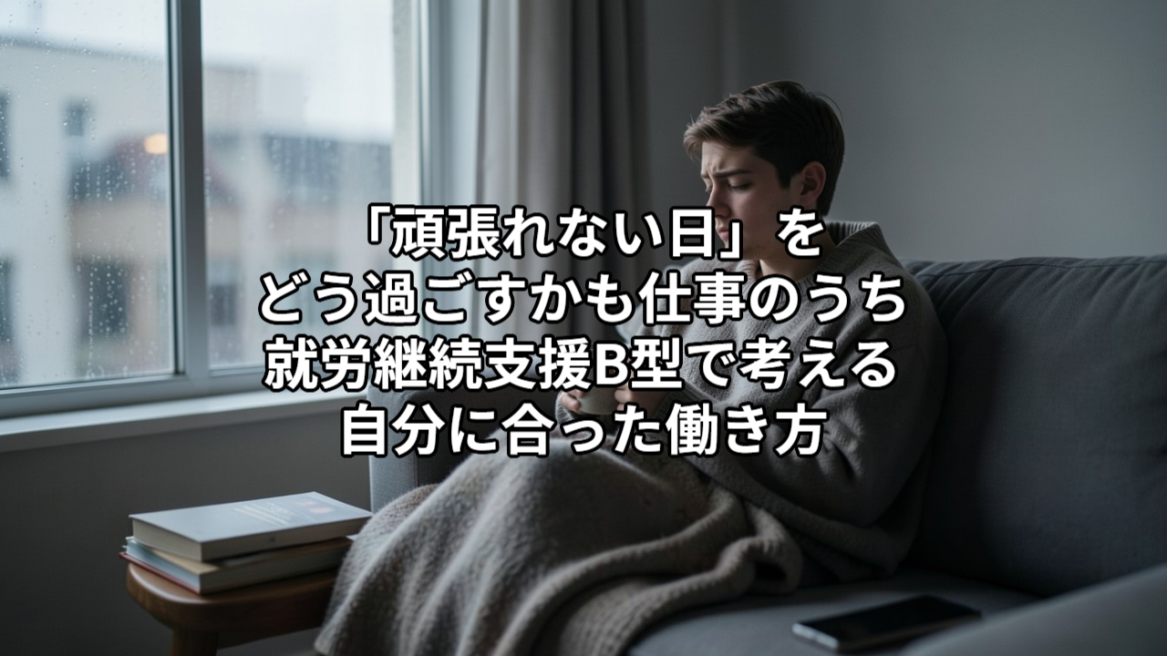 「頑張れない日」をどう過ごすかも仕事のうち｜就労継続支援B型で考える、自分に合った働き方