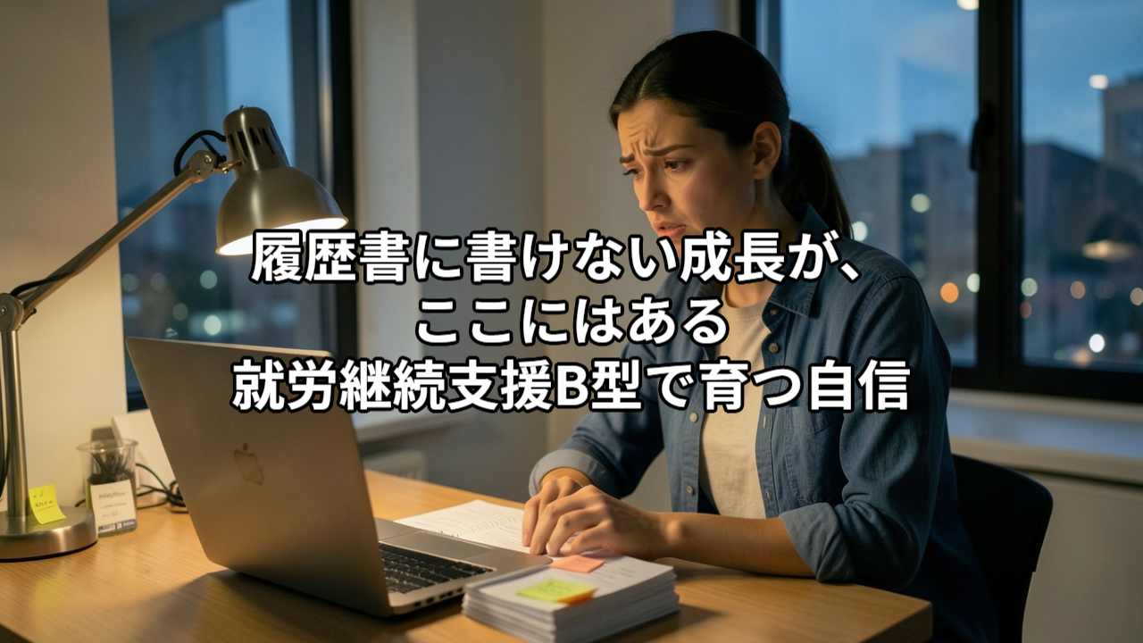 履歴書に書けない成長が、ここにはある｜就労継続支援B型で育つ自信