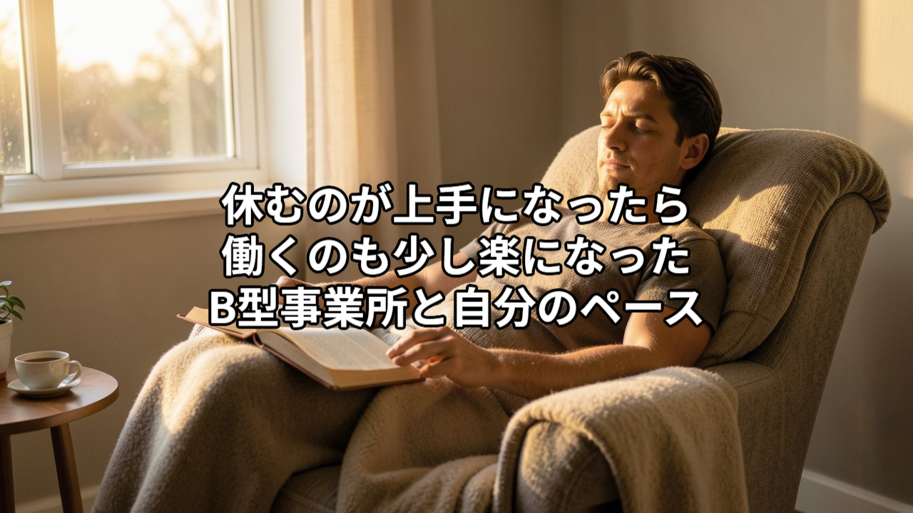 休むのが上手になったら、働くのも少し楽になった｜B型事業所と自分のペース